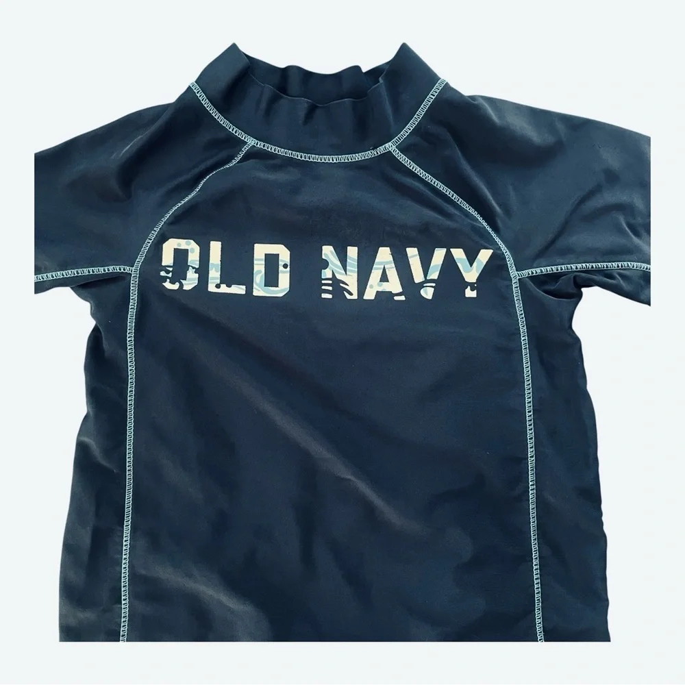 Old Navy Blue Rashguard Swim Top 4T navy blue “ Old Navy” logo short sleeve